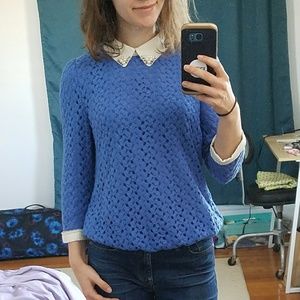 Blue jewel collared shirt